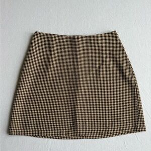 SHEIN Brown Checkered Skirt